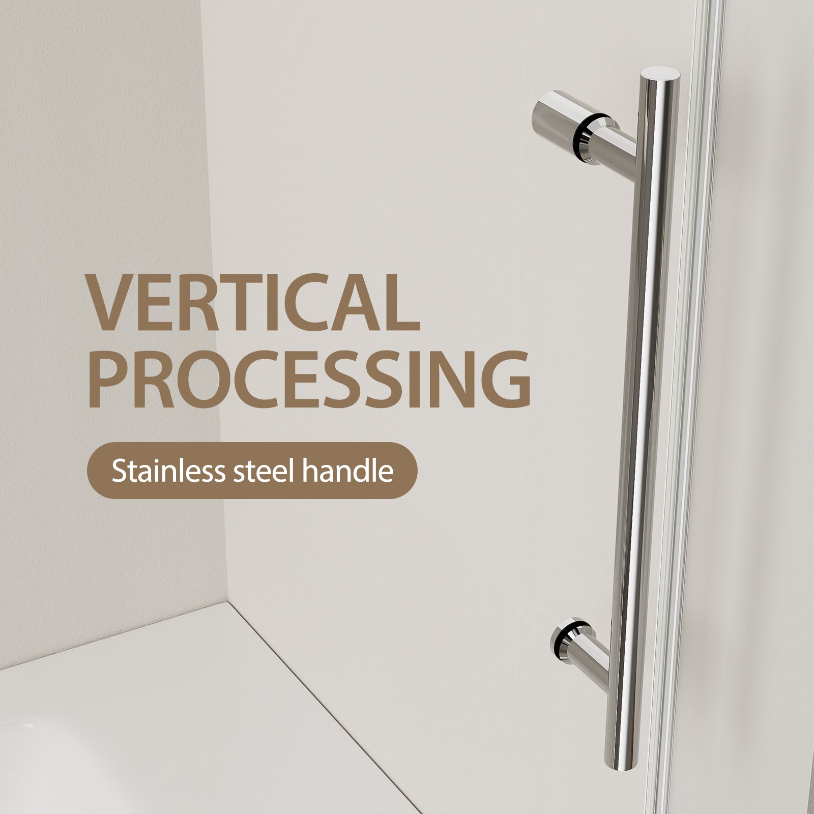 56-60 x 60 in Frameless Single Sliding Bathtub Door - 56-60 x 60 in / Chrome / 5/16 in Glass view 12
