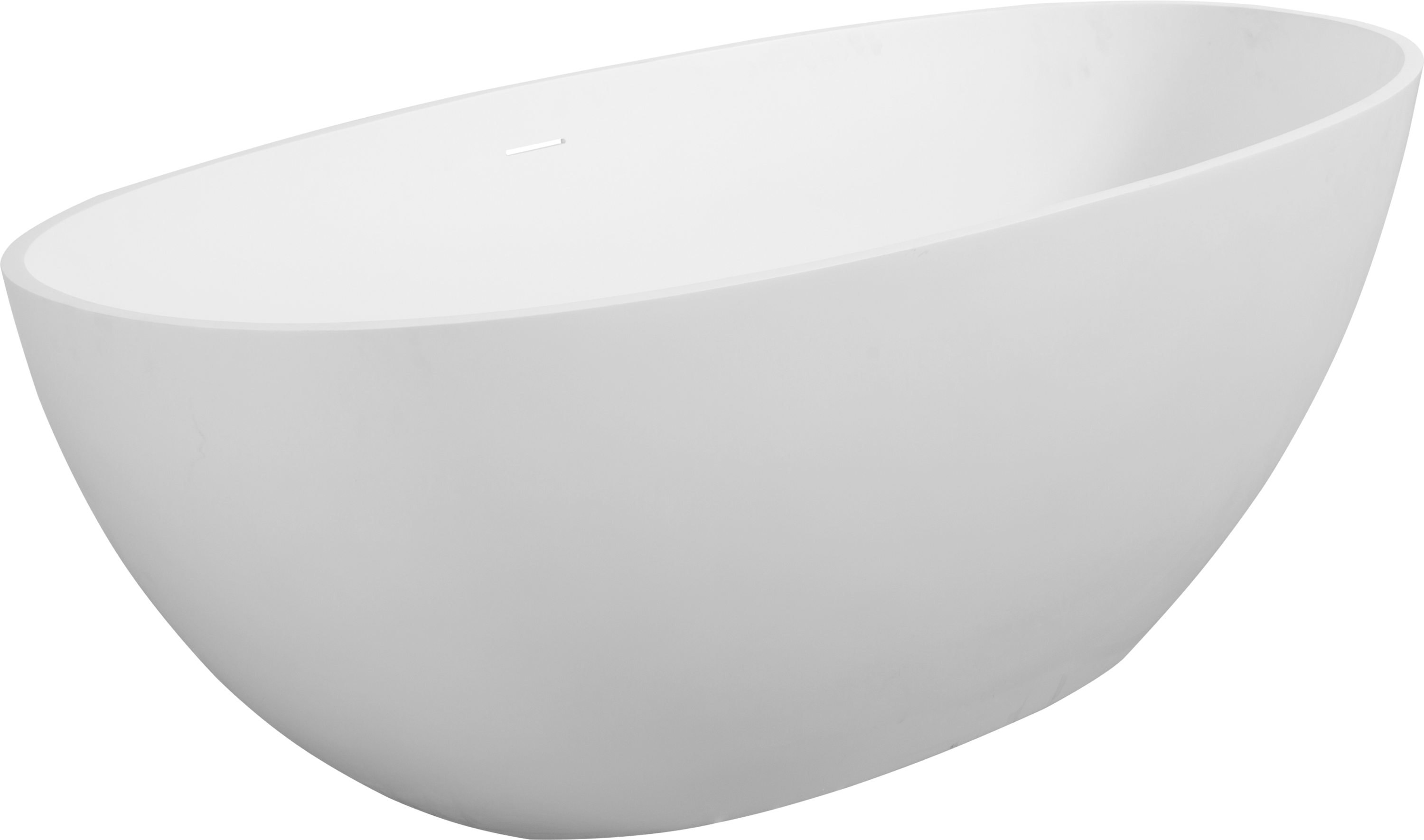 65" Luxury Handcrafted Stone Resin Freestanding Soaking Bathtub with Overflow in Matte White, cUPC Certified - 24S06-65MW