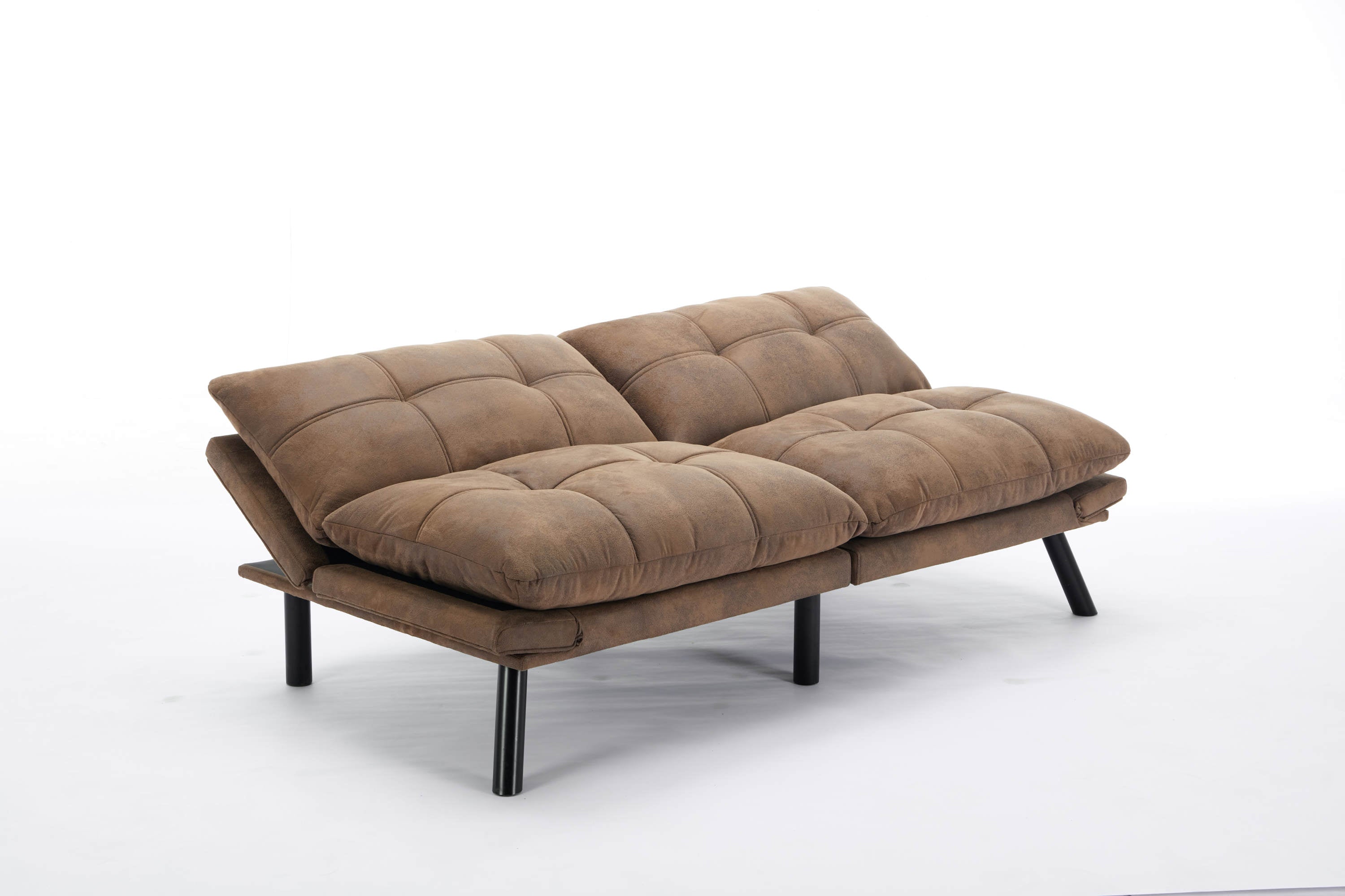 Leatehr Feeling Brown Convertible Folding Modern sofa Bed