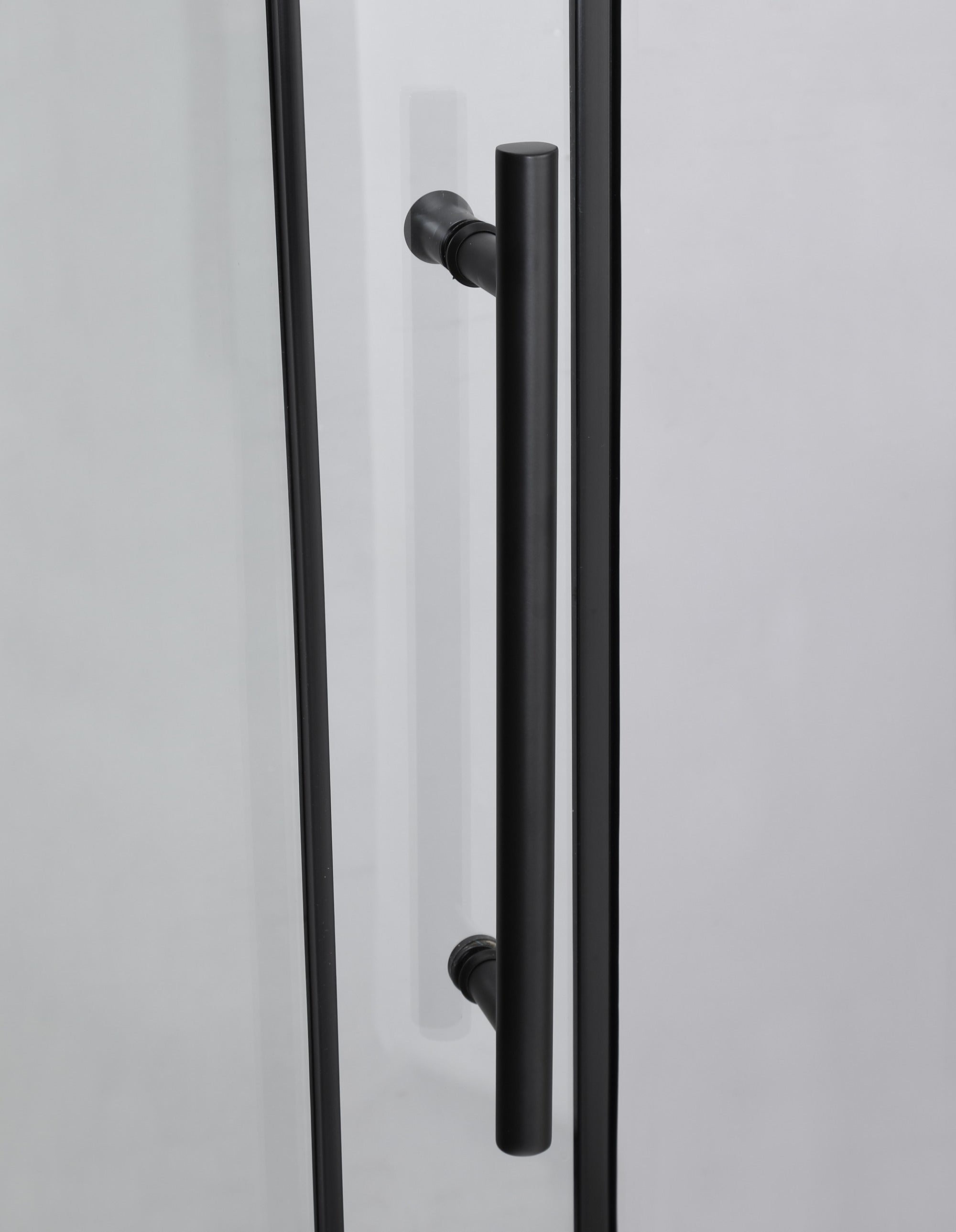 Frameless Sliding Glass Shower Doors 60"W x 76"H with 3/8"(10mm) Clear Tempered Glass, Matt Black Finish