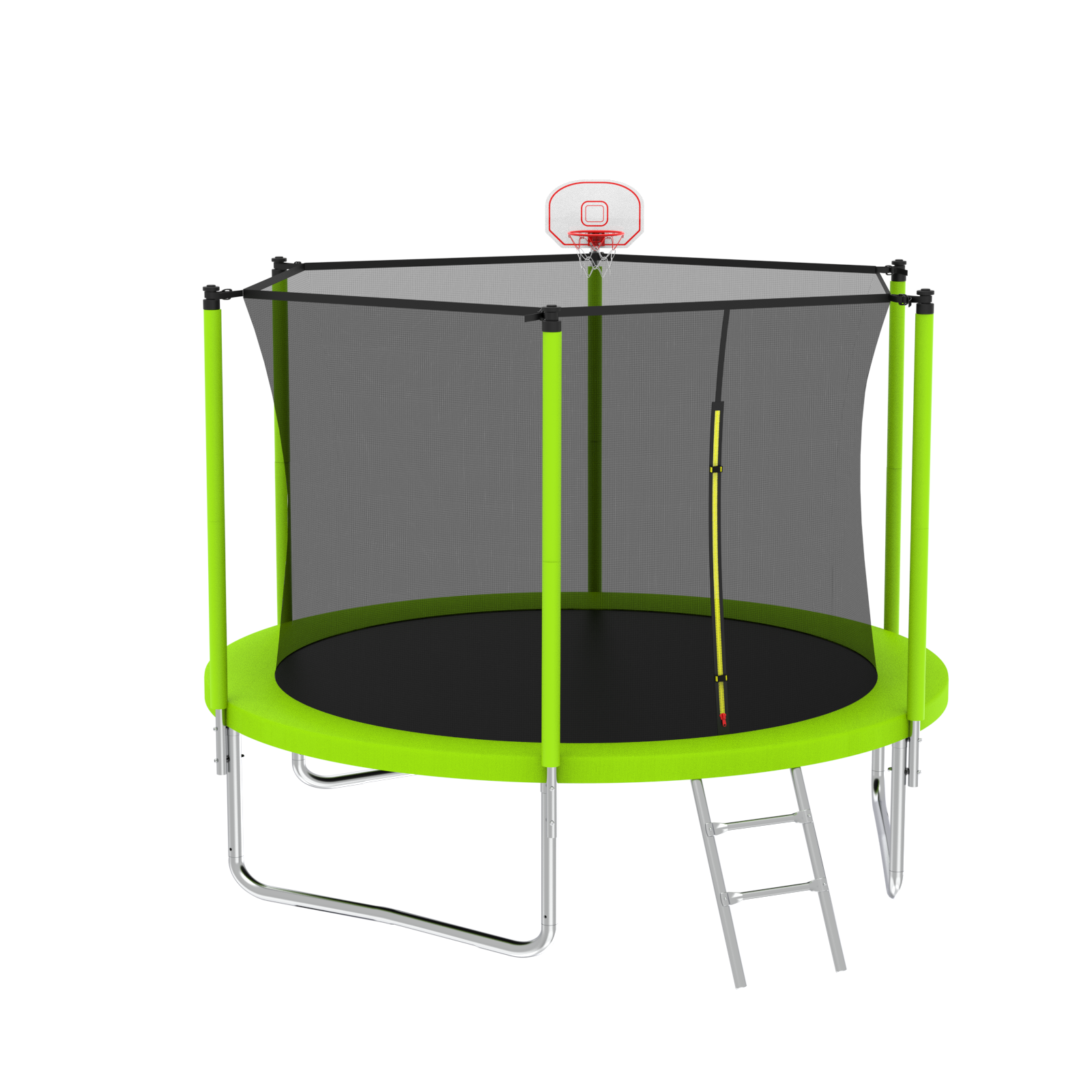 10FT Trampoline for Kids,  Basketball Hoop and Ladder, Outdoor Kids Trampoline with Safety Enclosure,Fast Assembly for Backyard Fun,ASTM Approved