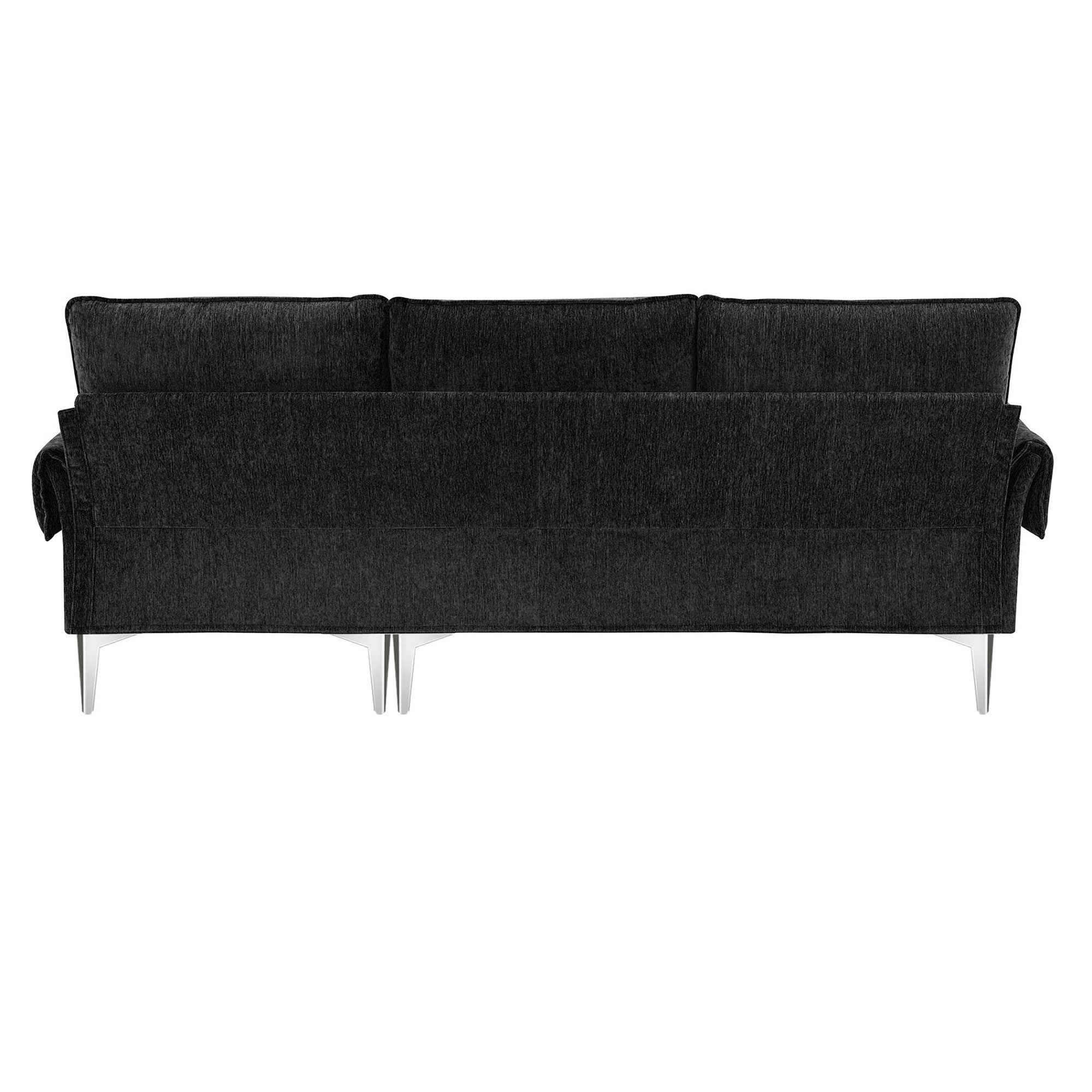 [VIDEO provided][New]84 "Modern Chenille L-Shaped Sofa with Reversible Lounge,Convertible Sectional Couch Set,4 Seat Indoor Furniture with Reversible Chaise,Fit for Living Room, Apartment(2 Pillows)