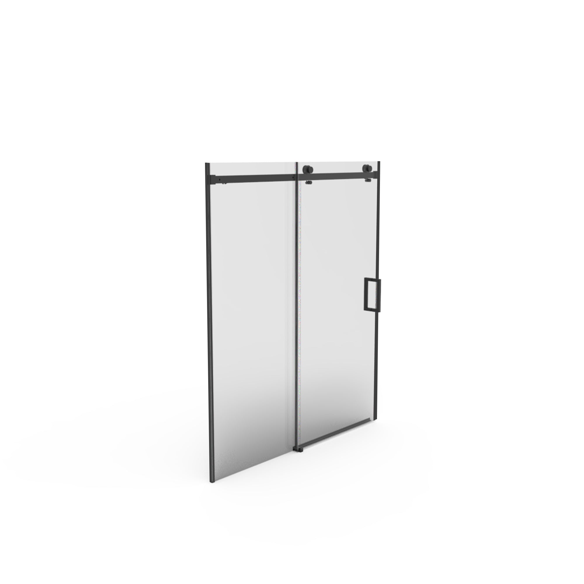 56"-60"W x 70"H Frameless Shower Door, Sliding Shower Door, with Premium 5/16"(8mm) Thick Tempered Glass Shower Enclosure,Double Side Easy Clean Coat,Matte Black Finished With Buffer