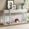 U_STYLE Retro Senior Console Table for Hallway Living Room Bedroom with 4 Front Facing Storage Drawers and 1 Shelf