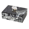 10" x 7" x 5" Black Marbled Jewelry Box, Stackable Decorative Storage Boxes With Lids