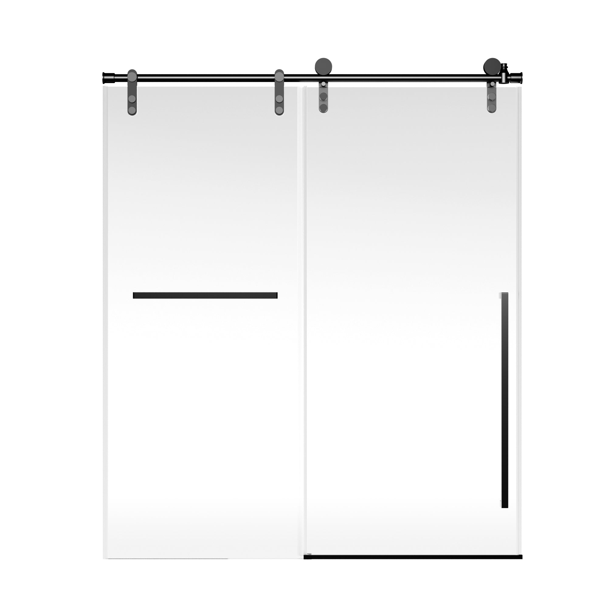 56-60 x 75 in Frameless Sliding Shower Door showing glass door detail