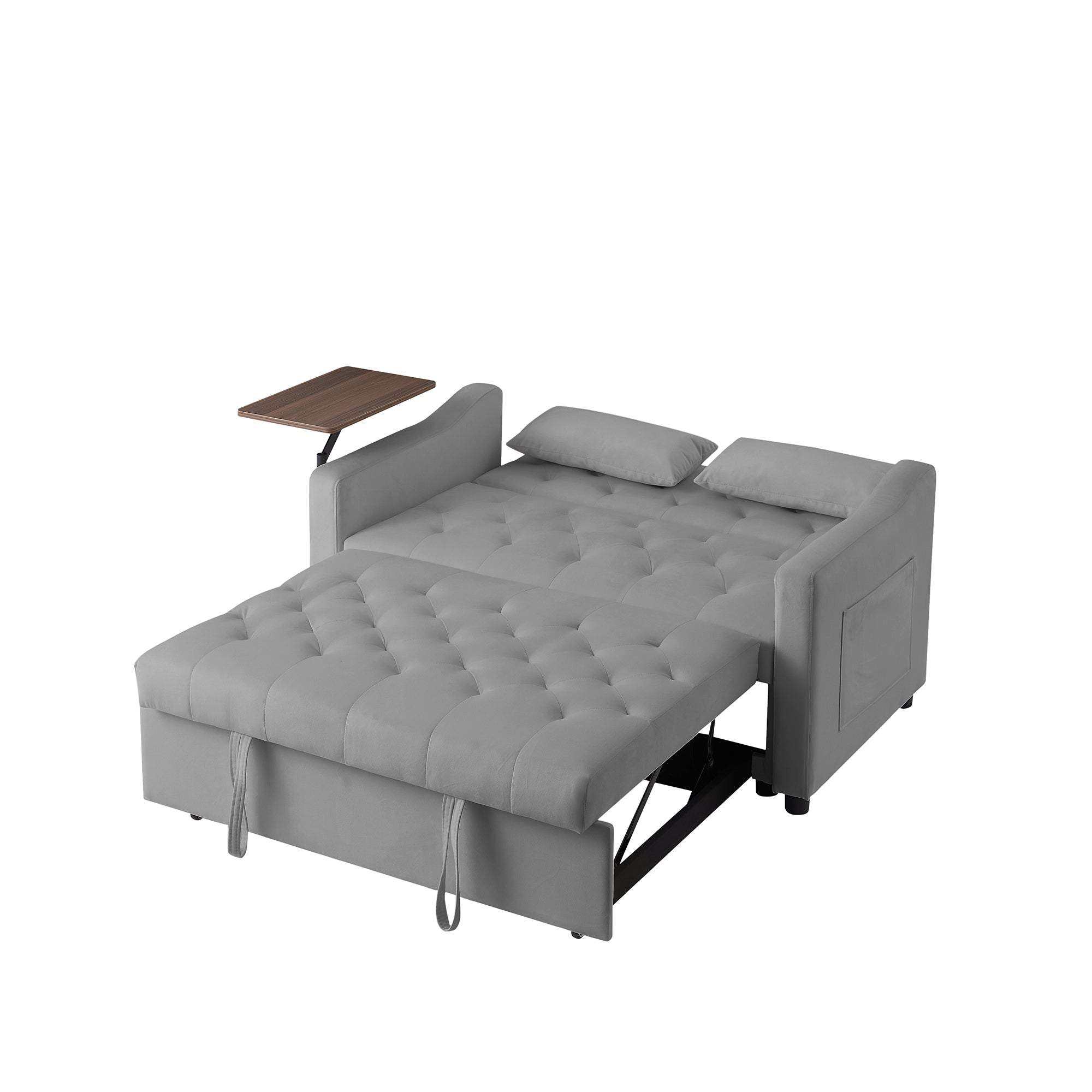 GREY VELVET SOFA BED