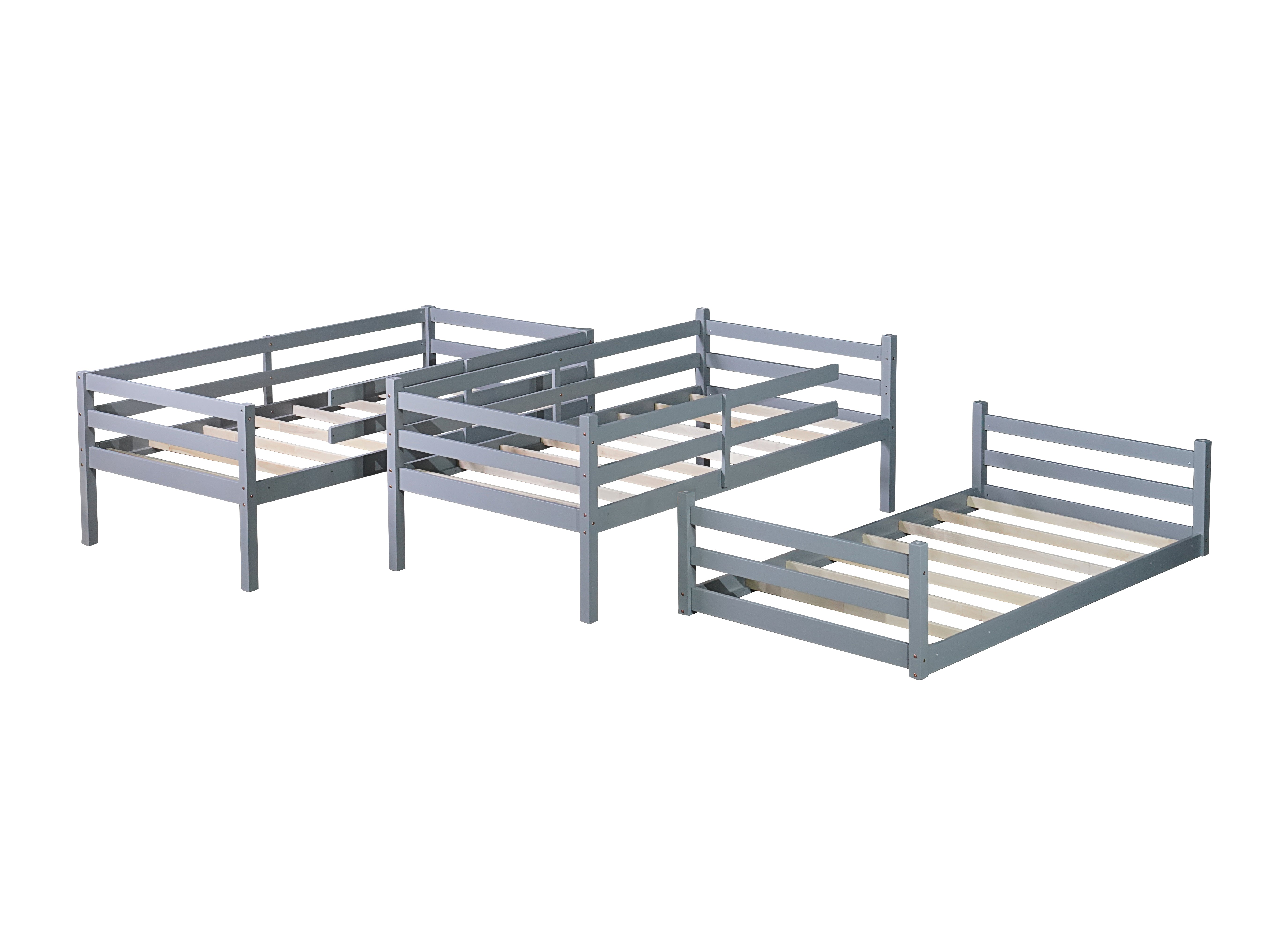 Triple bunk bed ladder and guardrail detail