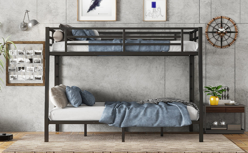 Metal Full XL over Queen Bunk Bed for Teens and Adults,Space-Saving/Noise Reduced/No Box Spring Needed(Expect arrive date 2024/6/27)