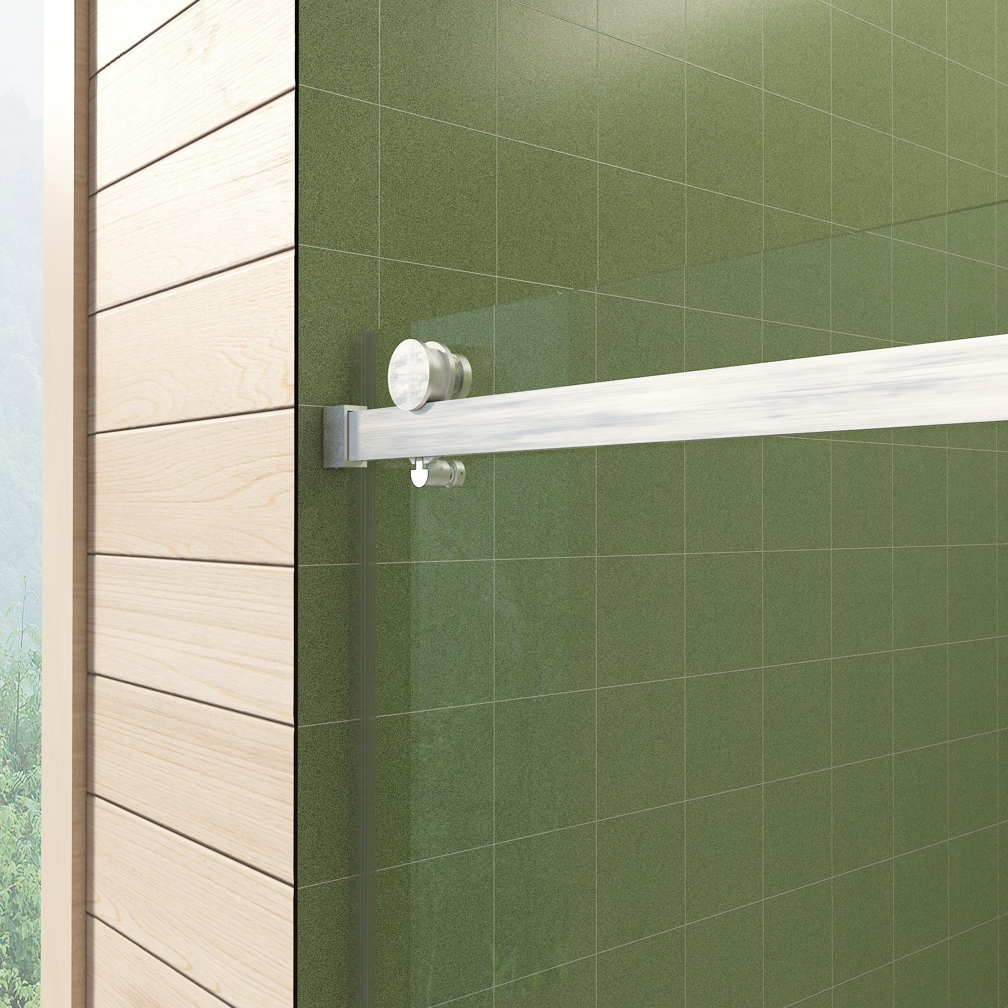 56"-60"W x 70"H Frameless Shower Door, Sliding Shower Door, with Premium 5/16"(8mm) Thick Tempered Glass Shower Enclosure,Double Side Easy Clean Coat,Brushed Nickel Finished With Buffer