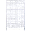 Outdoor & Indoor Privacy Screen Metal Privacy Screen 76" H×48" W, Freestanding Decorative Privacy Screen for Deck Balcony Patio, Privacy Fence Panels for Outside Lawn Garden PS106 WHITE