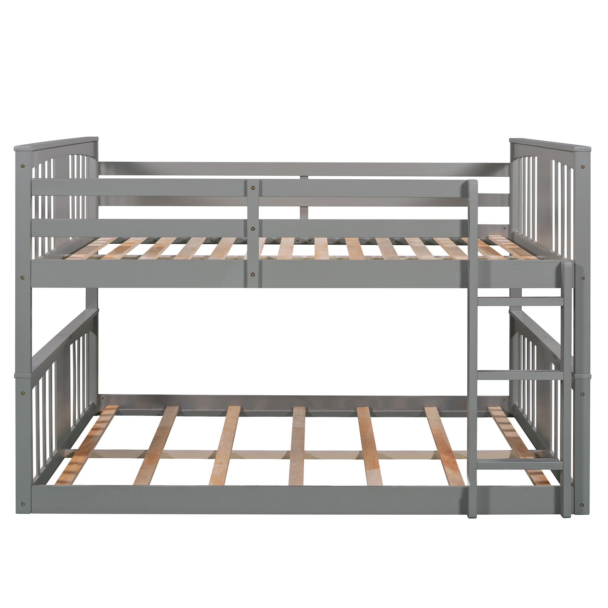 Full Over Full Bunk Bed with Ladder, Gray (Old SKU :LP000207AAE)