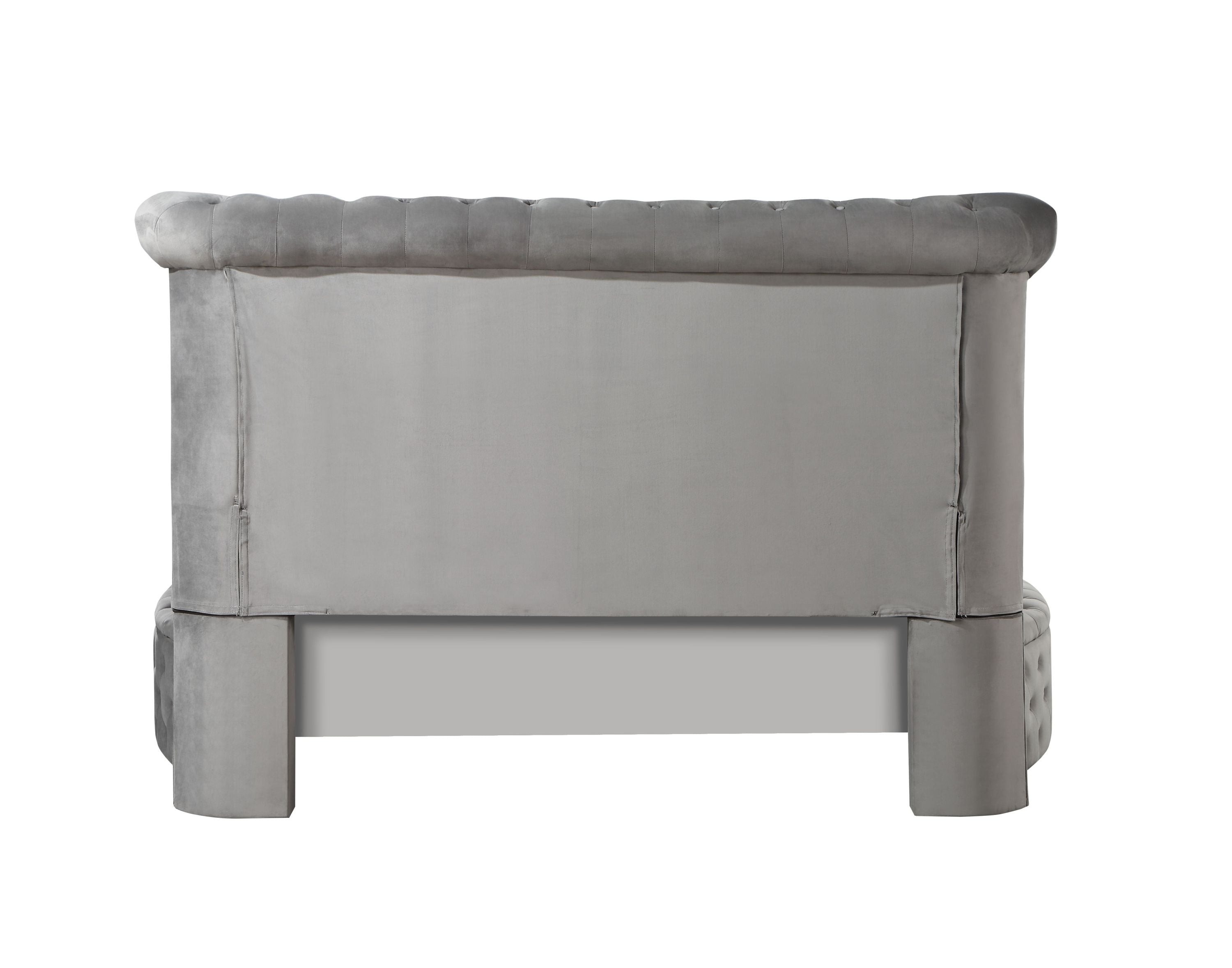 ACME Gaiva Eastern King Bed w/Storage, Gray Velvet BD00966EK