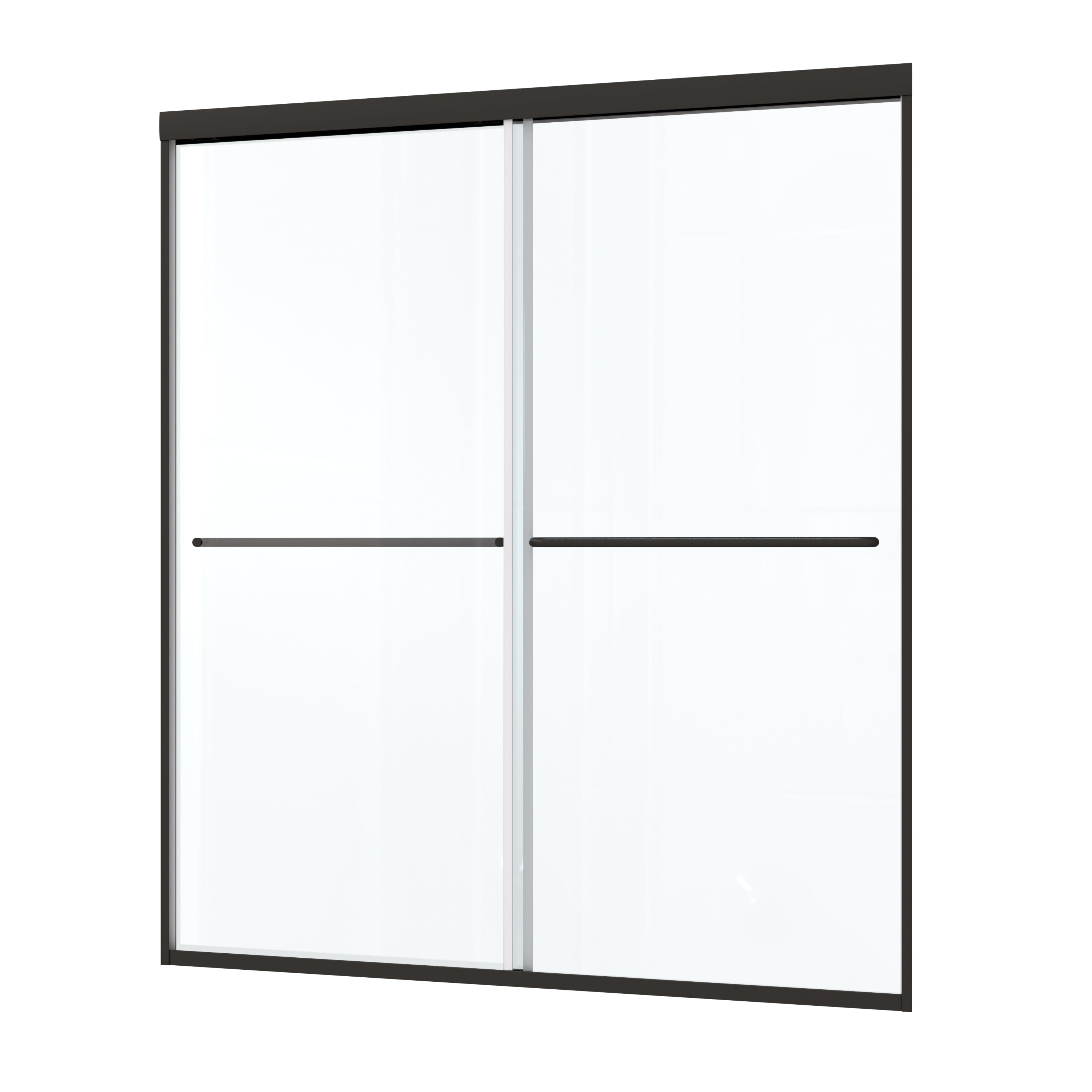 56-60"W x 70"H Bypass shower door, sliding door, with 1/4" tempered glass and Matted black finish