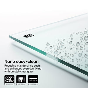 48 x 76 in frameless double sliding shower door detail view 3