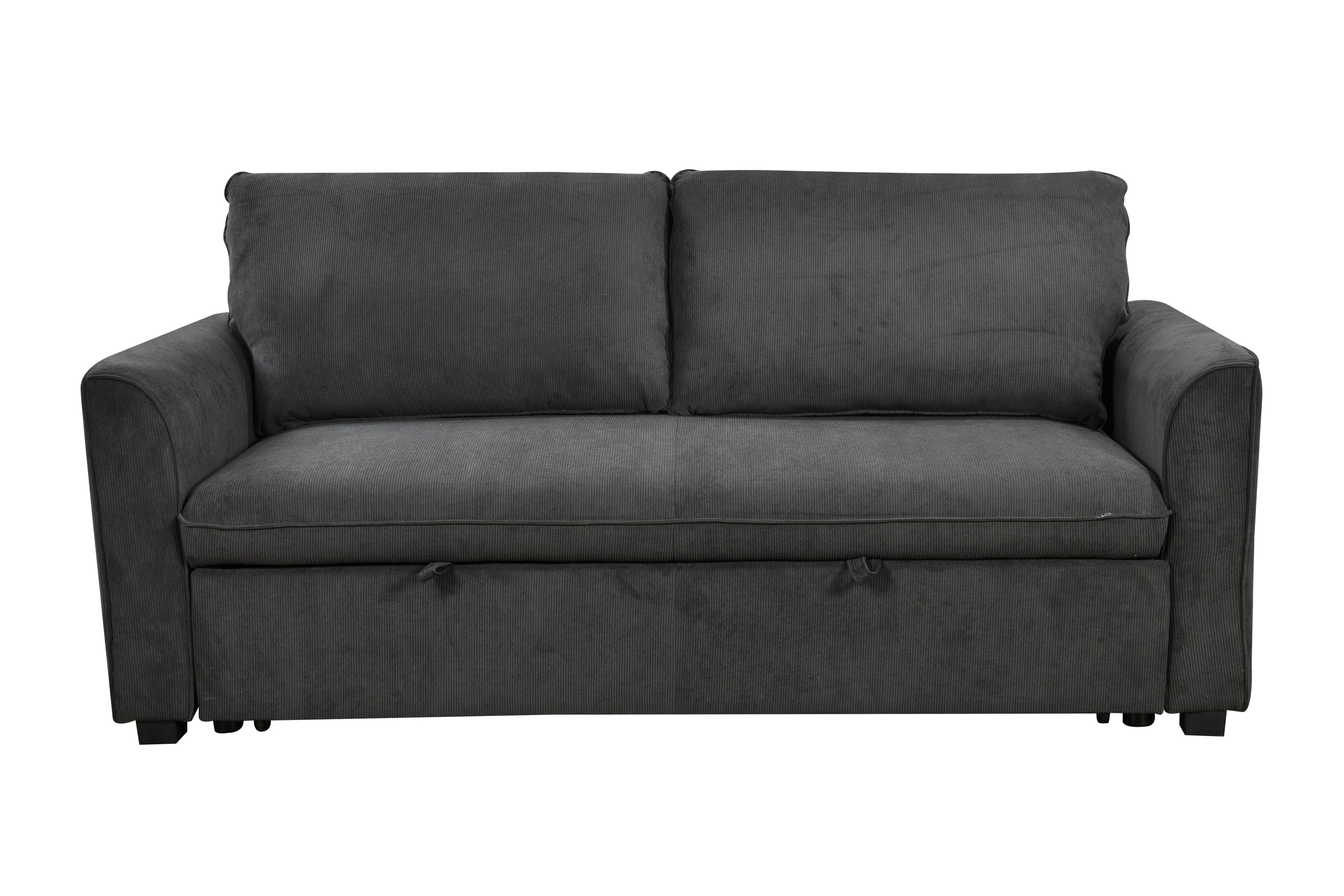 78 Inch 3 in 1 Convertible Sleeper Sofa Bed, Modern Fabric Loveseat Futon Sofa Couch w/Pullout Bed, Small Love Seat Lounge Sofa w/Reclining Backrest, Furniture for Living Room, Dark Gray