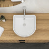 15.69"x13.69" White Ceramic Vessel Bathroom Sink