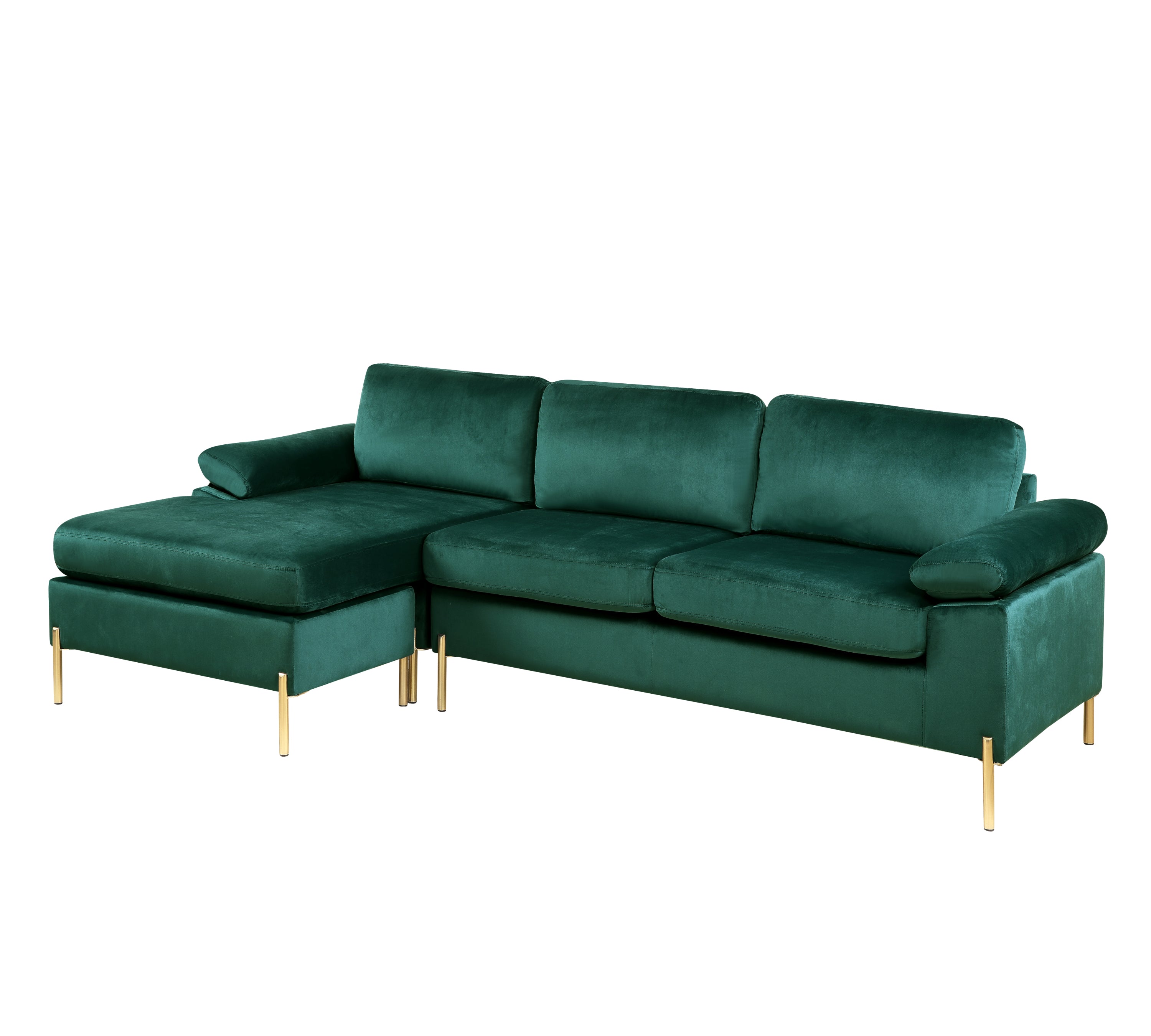 Shannon Velvet Sectional Sofa with Chaise