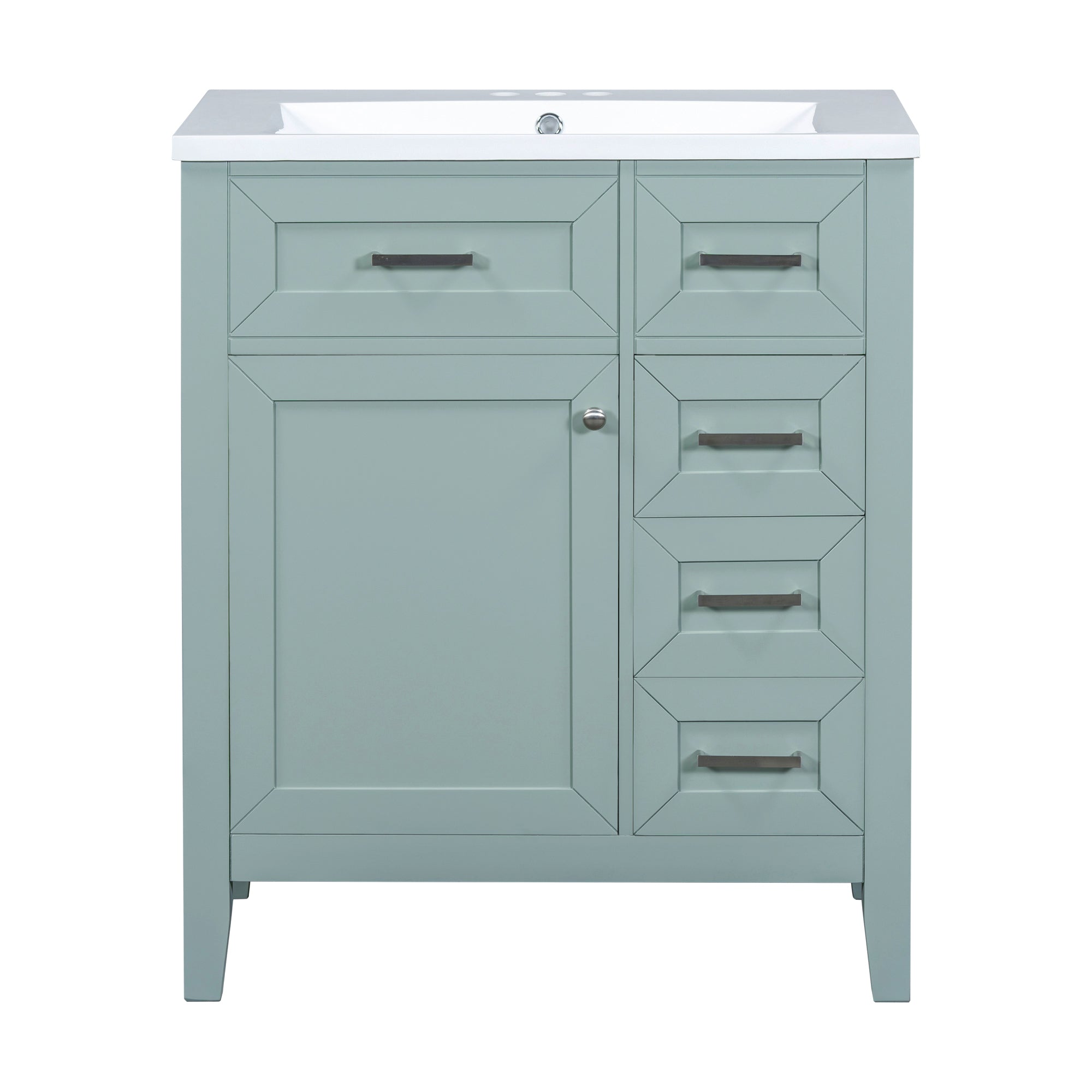 30" Bathroom Vanity with Sink Combo, Green Bathroom Cabinet with Drawers, Solid Frame and MDF Board (Old Sku:N725S999222F)