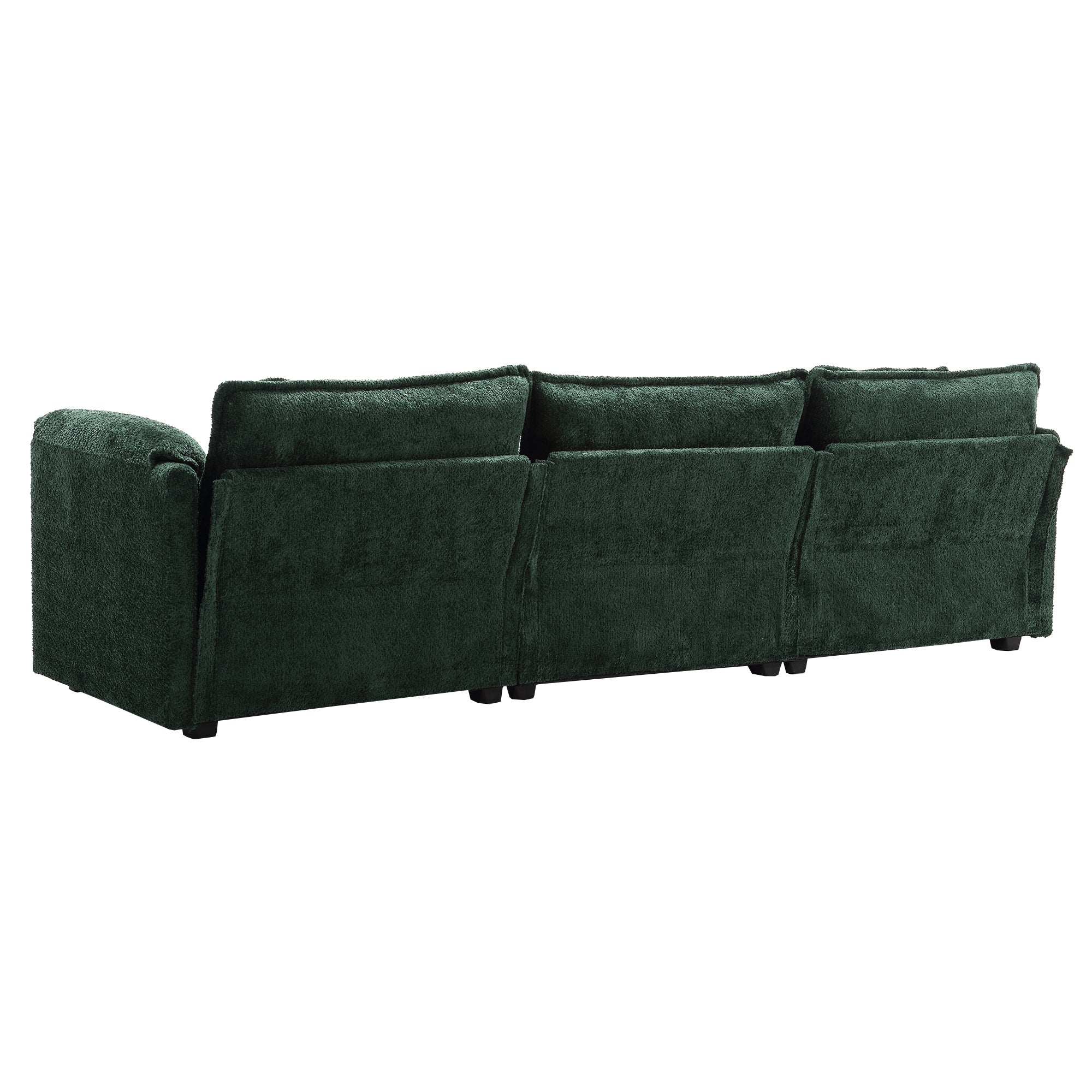 Modern Large boucle Fabric L-Shape Sectional Chenille fabric, movable pedals, detachable armrests, oversized three-seat Sofa