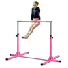 Soozier Gymnastics Bar for Kids, Adjustable Height Gym Bar, Junior Training Kip Bar for Home, Built for kids 3+ Years, Pink