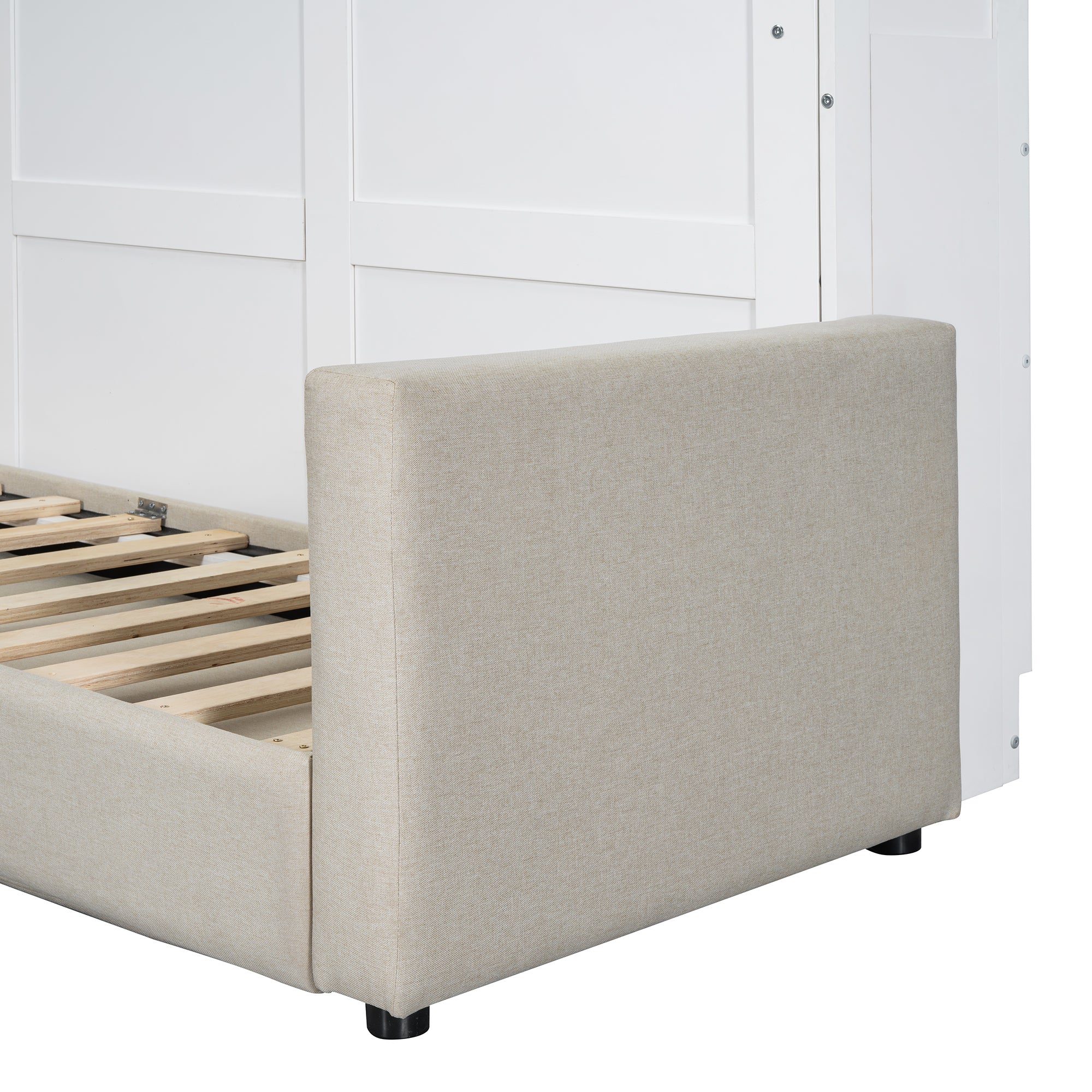 Queen Size Murphy Bed Wall Bed with Sofa,White