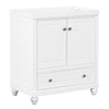 30" Bathroom Vanity without Sink, Base Only, Cabinet with Doors and Drawer, Solid Frame and MDF Board, White