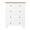 White wood storage chest of drawers, side profile