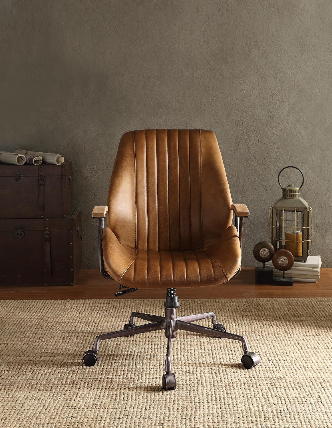 ACME Hamilton Office Chair in Coffee Top Grain Leather 92412