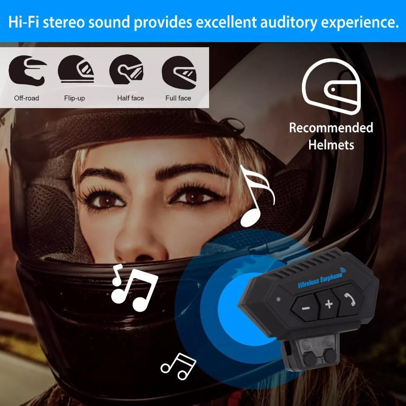 Motorcycle Helmet Wireless Earphone Speaker Motorcycle Waterproof Black Headphones