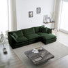 Free Combination Comfy Upholstery Modular Oversized L Shaped Sectional Sofa With Reversible Ottoman, Green Chenille