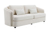 Mariko Beige Linen Sofa with 2 Toss Pillows