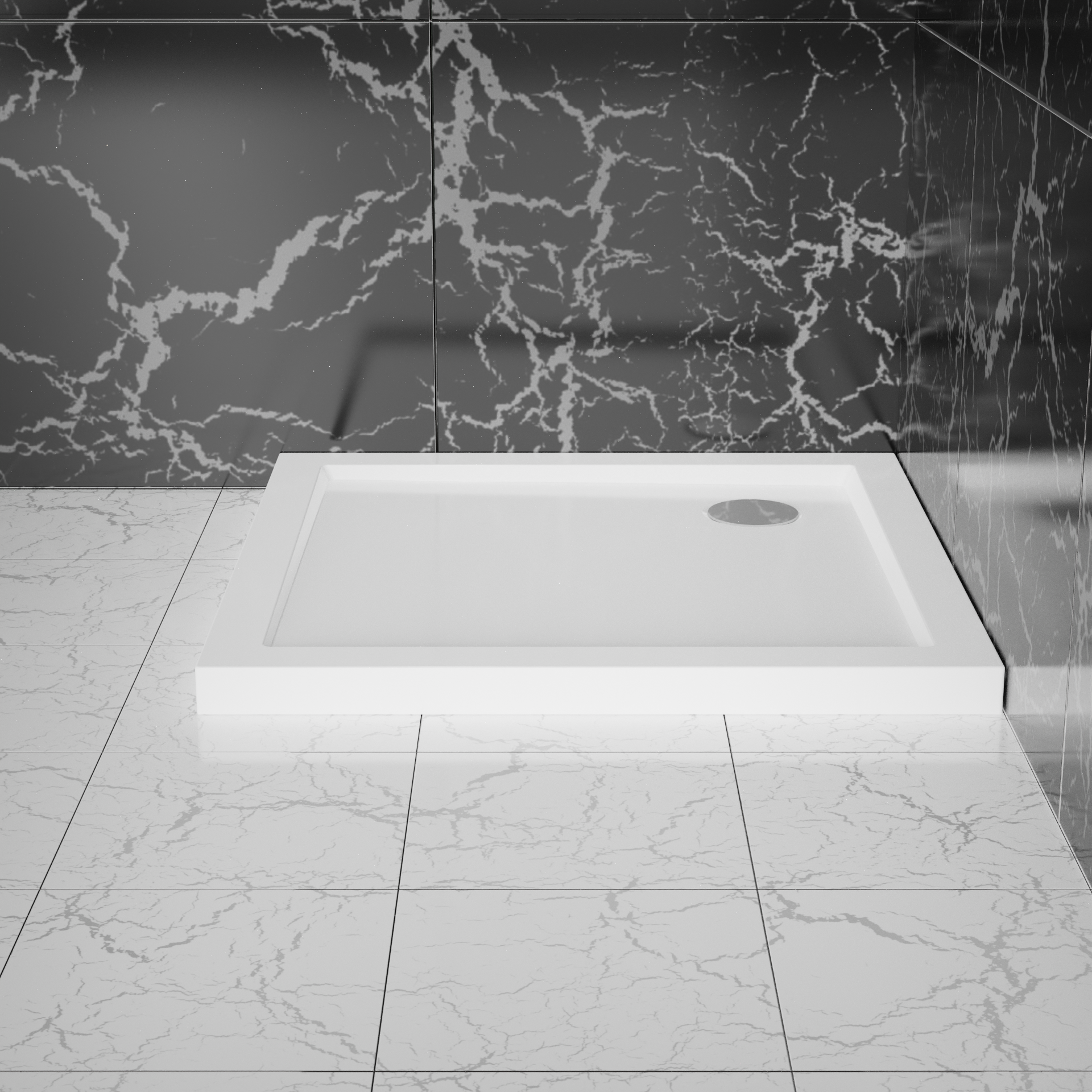 Goodyo 32"x32" in Corner Drain Shower Base White