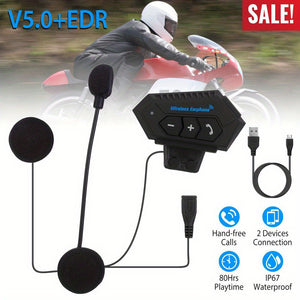 Motorcycle Helmet Wireless Earphone Speaker Motorcycle Waterproof Black Headphones