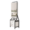 360° Swivel Jewelry Armoire & Makeup Mirror Cabinet With 2 Bottom Drawer, Rotates Freely, Spacious Storage Area, Hand-Painted & Artisan White Finish