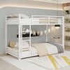White twin over twin metal bunk bed, styled in a bedroom setting