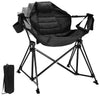 Hammock Camping Chair Folding 350 lbs Foldable Portable Rocking Chairs for Adults Outside Swinging Camp with Stand Lawn Garden Hanging Outdoor