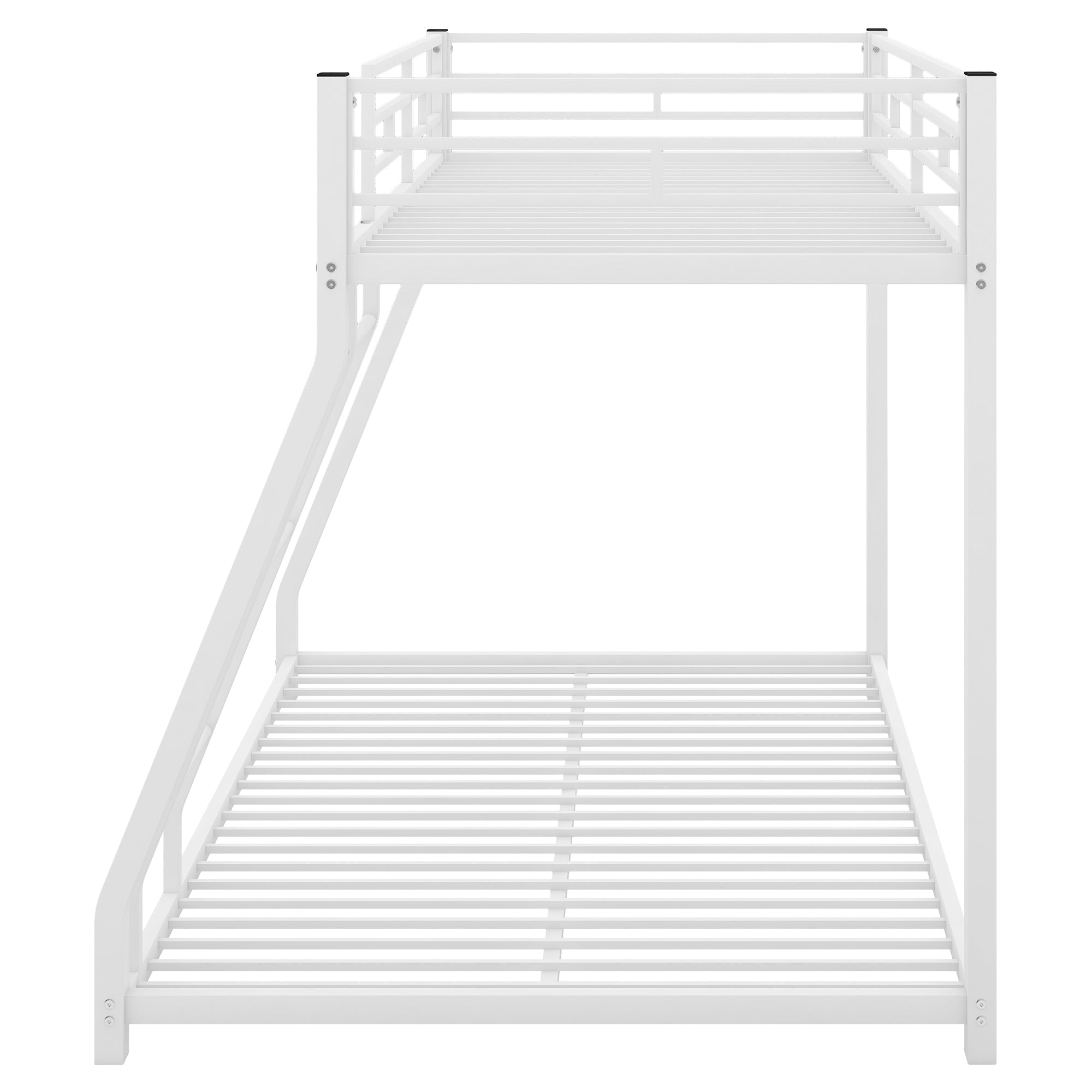 Metal Floor Bunk Bed, Twin over Full,White(OLD SKU:MF193244AAK)