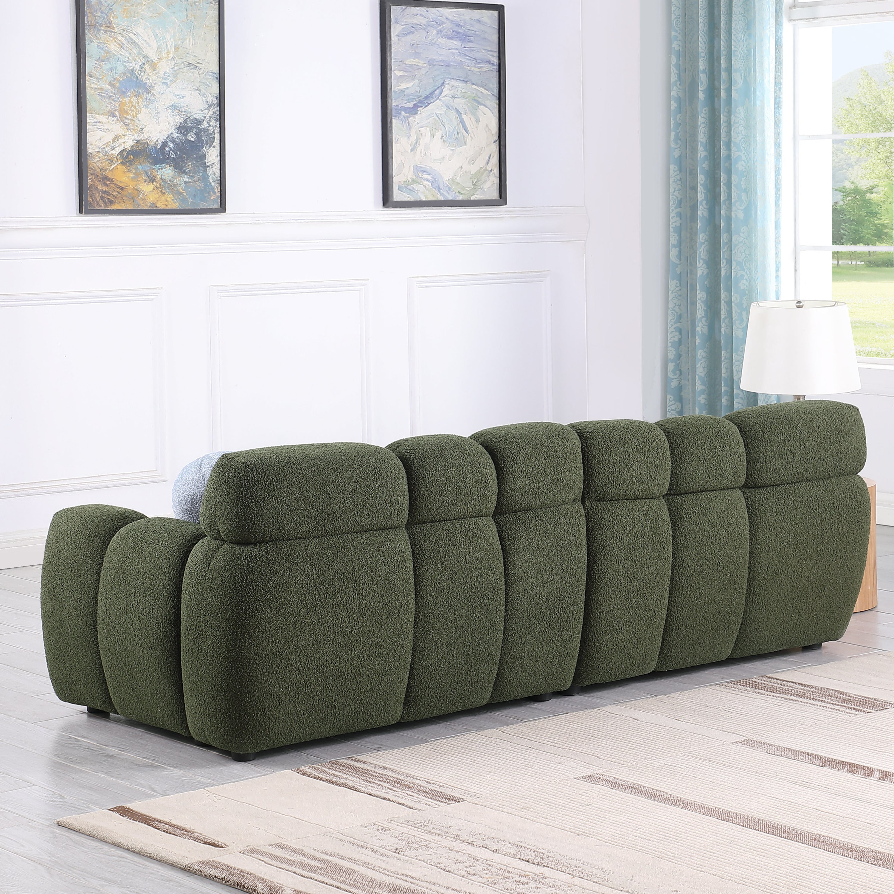 sofa and loveseater ,human body structure for USA people,  marshmallow sofa,boucle sofa ,OLIVE GREEN BOUCLE