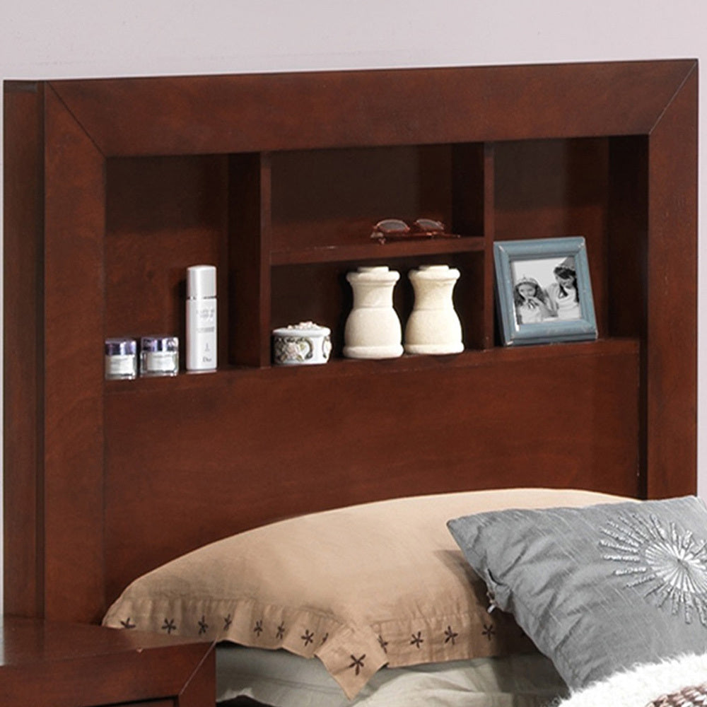 Elegant Twin Bed With Storage In Cherry Finish