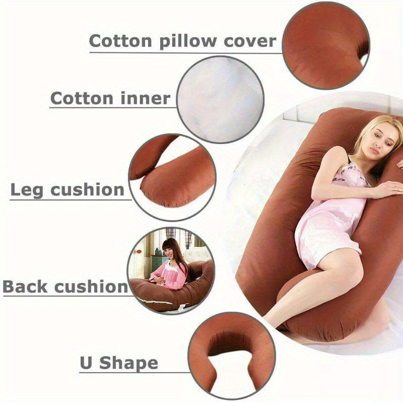 Large U Shaped Pregnancy Pillow Cozy Comfort& Maternity Support Belly Contoured