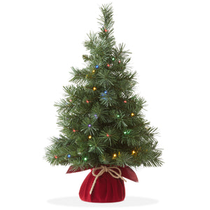 Christmas Tree 2FT Pre-Lit with Lights Artificial Mini Tabletop