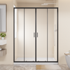 60 x 72 in 4-Panel Center-Opening Shower Door - 60 x 72 in / Matte Black view 1