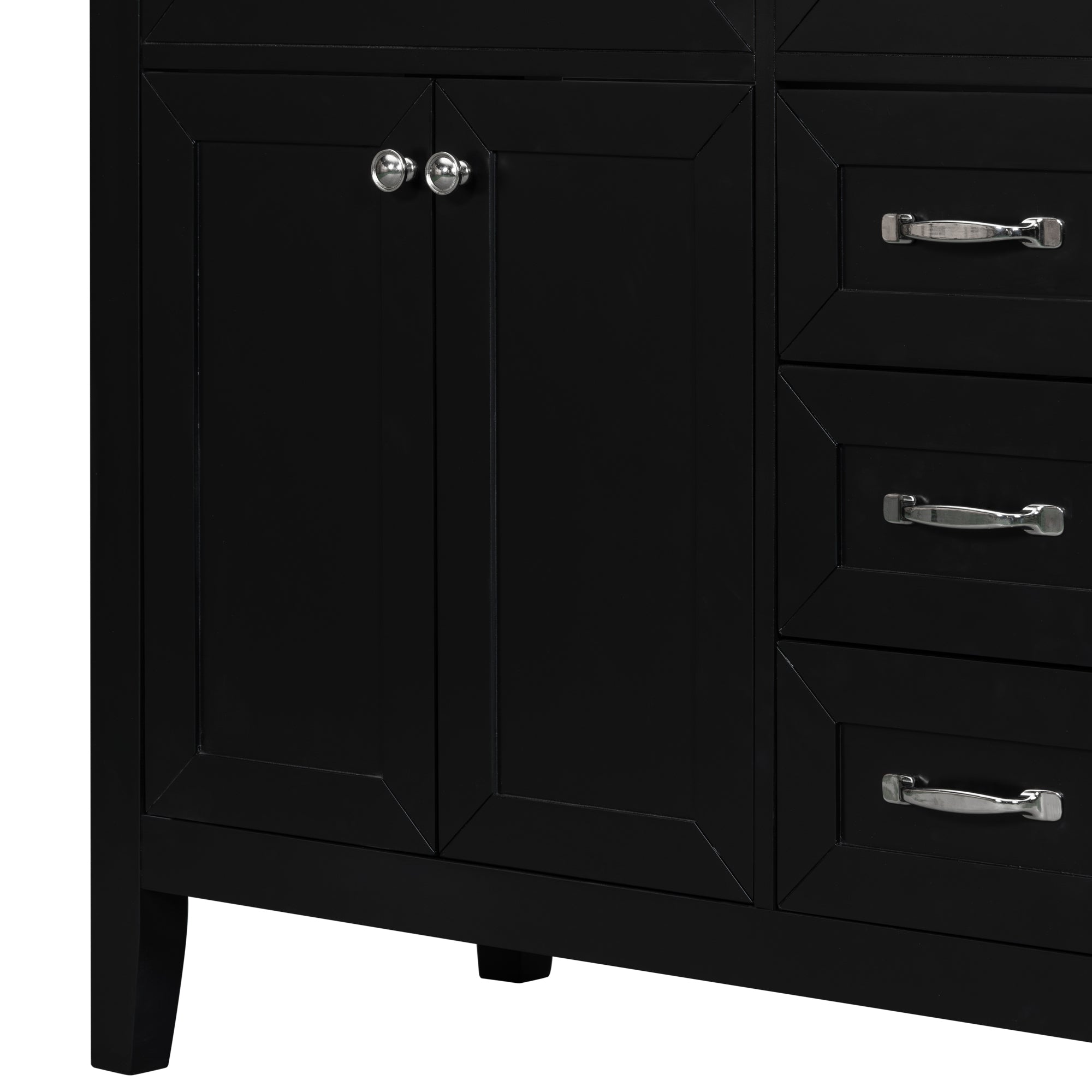 36" Bathroom Vanity with Sink Combo, Black Bathroom Cabinet with Drawers, Solid Frame and MDF Board (Old Sku:JL000007AAB)