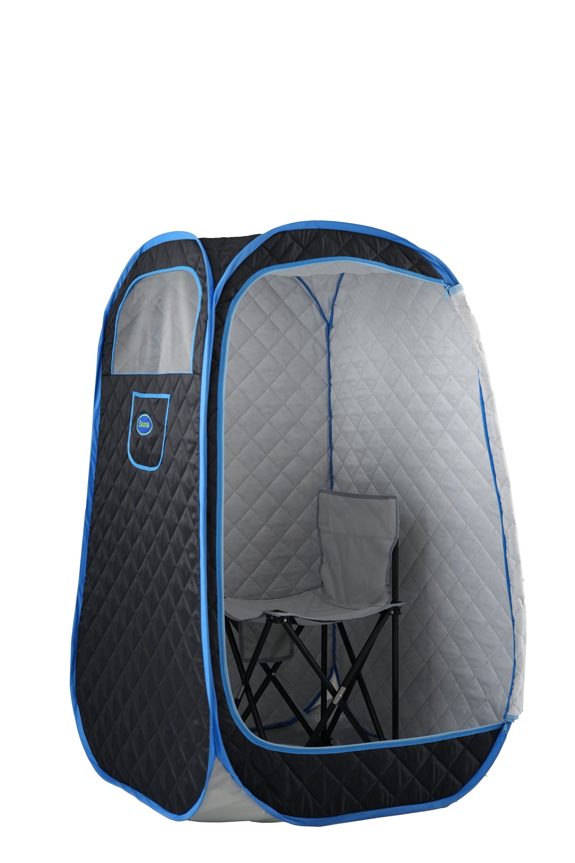 Portable Folding Full size Steam Sauna with 1000W&2.2L steam Generator. Personal Sauna Tent for Relaxation & Spa at home. Fast heating. Folding Steel Rim, it's easy to install, with FCC certification.