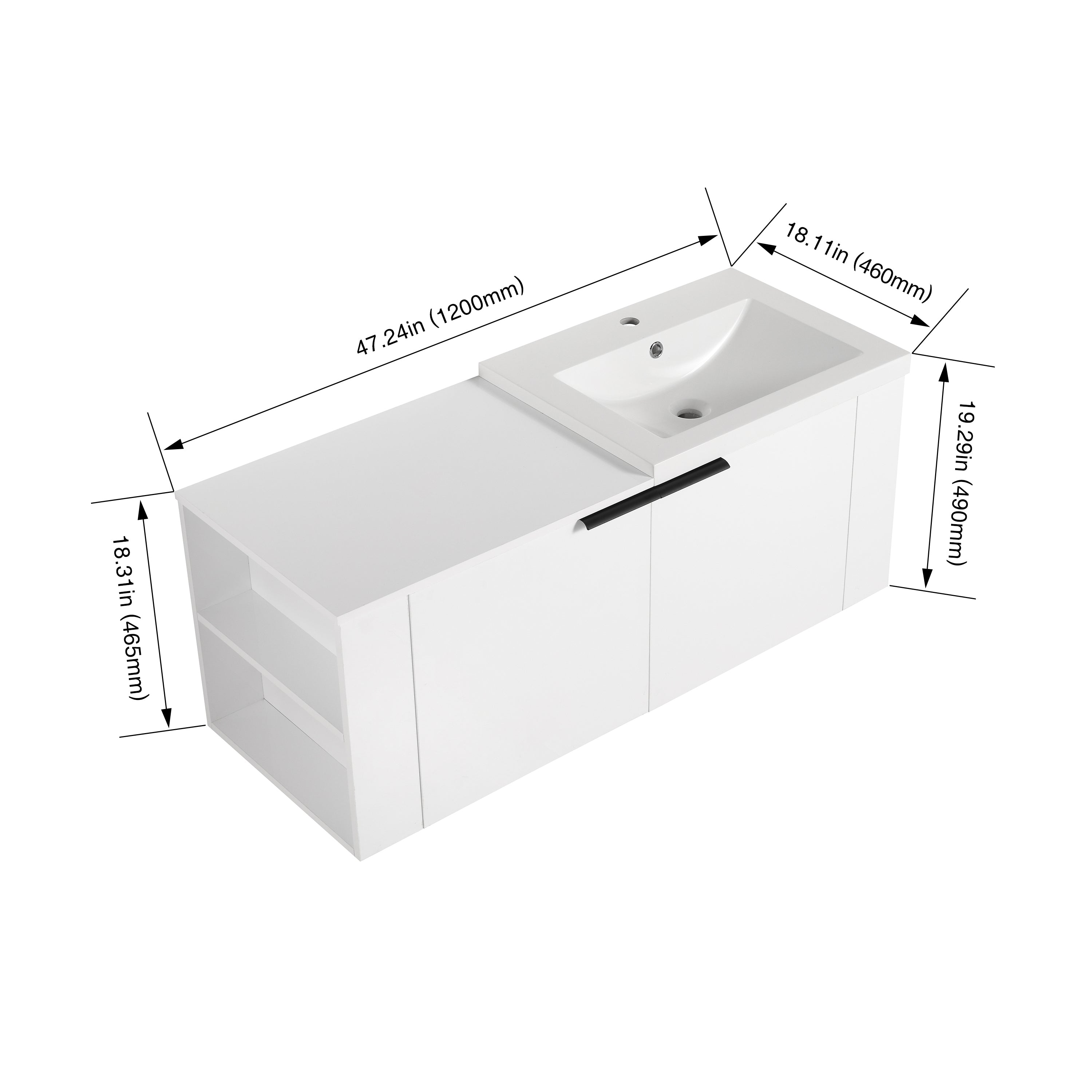 48 "Bathroom Vanity Sink Combo for big Space,Modern Bathroom Cabinet Cabinet combination, Bathroom Sink Cabinet Set, white