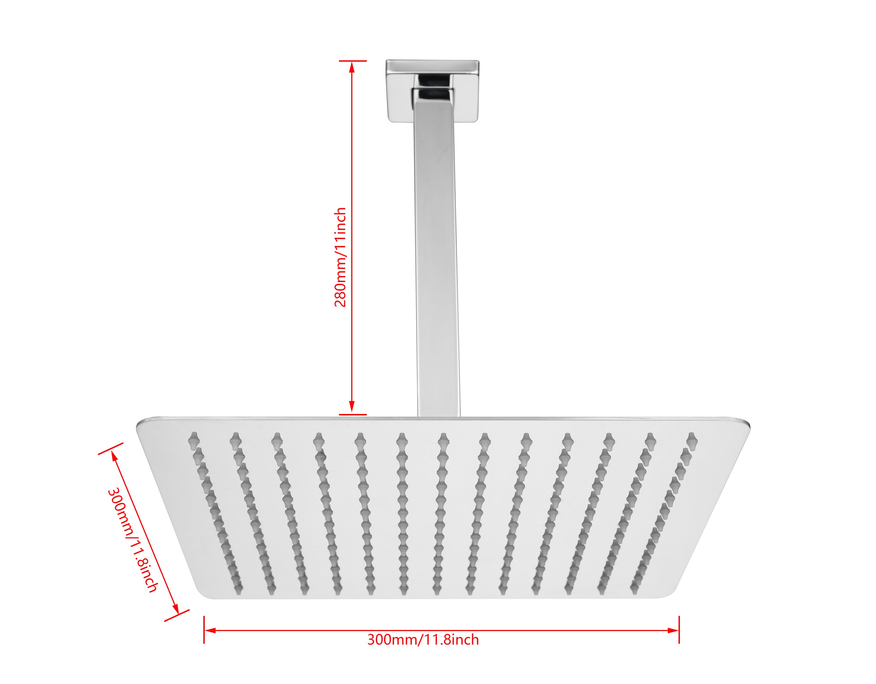 Rain Shower HeadLarge Rainfall Shower Head Made of 304 
Stainless Steel - Perfect Replacement
For Your Bathroom Showerhead