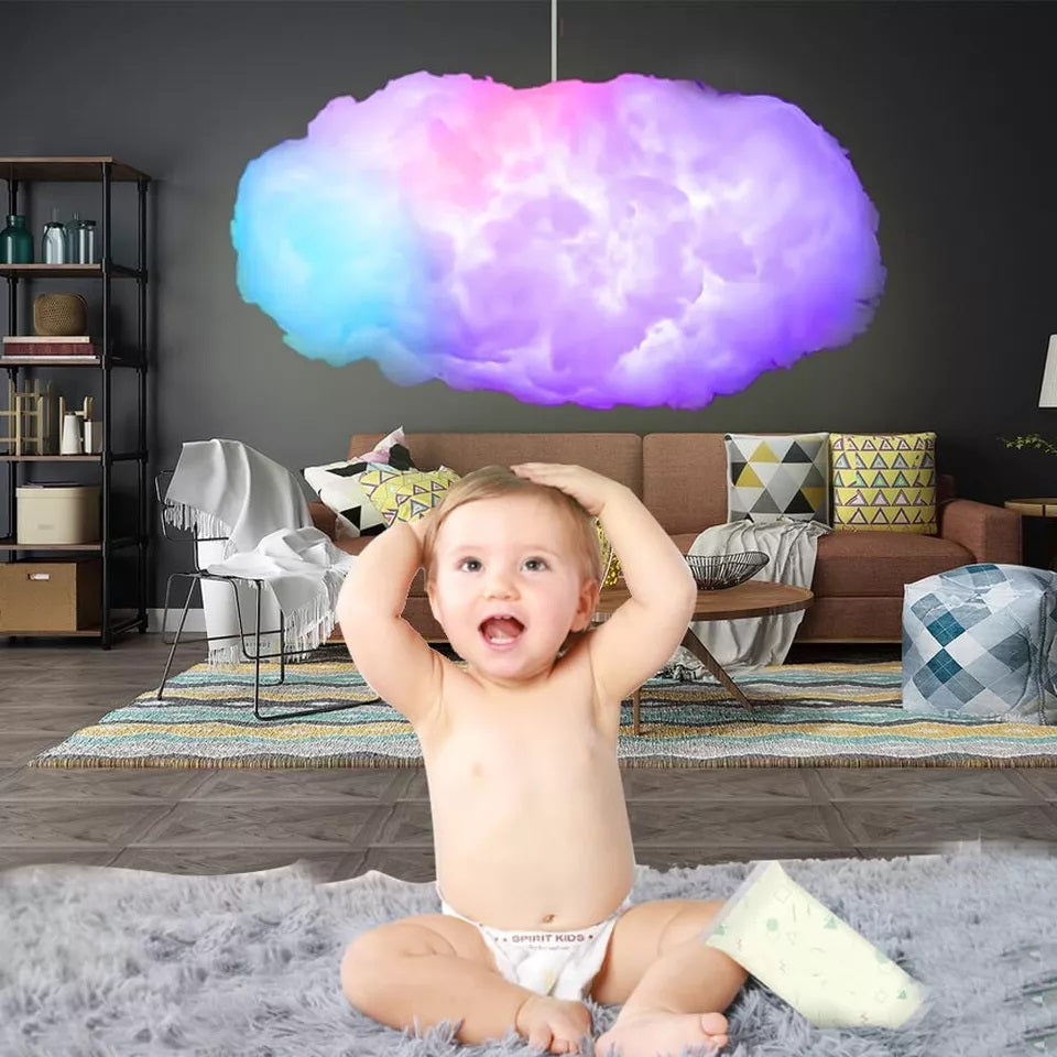 3D Big Cloud Lightning Light Kit Music Sync Warm White Multicolor Lightning Chan