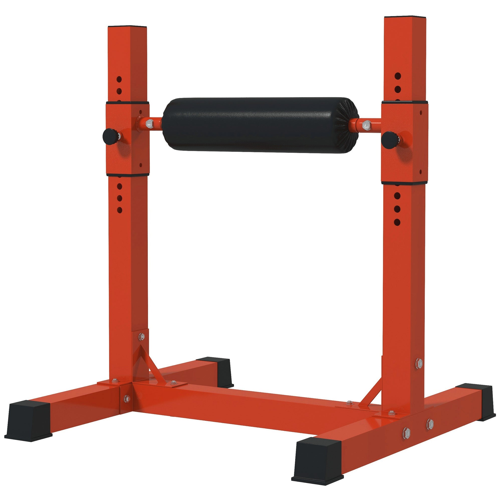 Soozier Bulgarian Split Squat Stand, Single Leg Squat Stand, 12-Level Adjustable Squat Roller for Lower Body Strength Training, Red