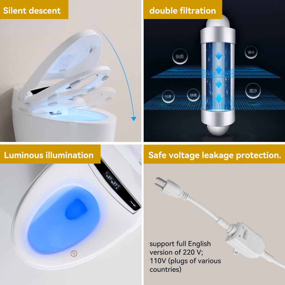 Smart Toilets with Heated Bidet Seat, Portable toilet with bidet built, Bidet toilet with Dryer and Warm Water